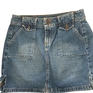 Denim Mini Skirt with Pockets